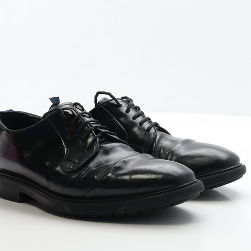 Union Mens Black Leather Oxford Dress UK 8 42