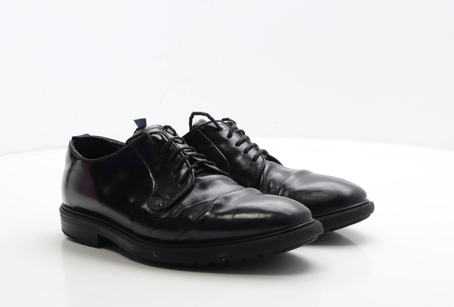 Union Mens Black Leather Oxford Dress UK 8 42