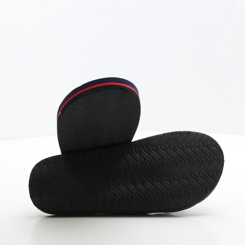 Preworn Boys Blue Striped Fabric Slip On Sandal UK 3