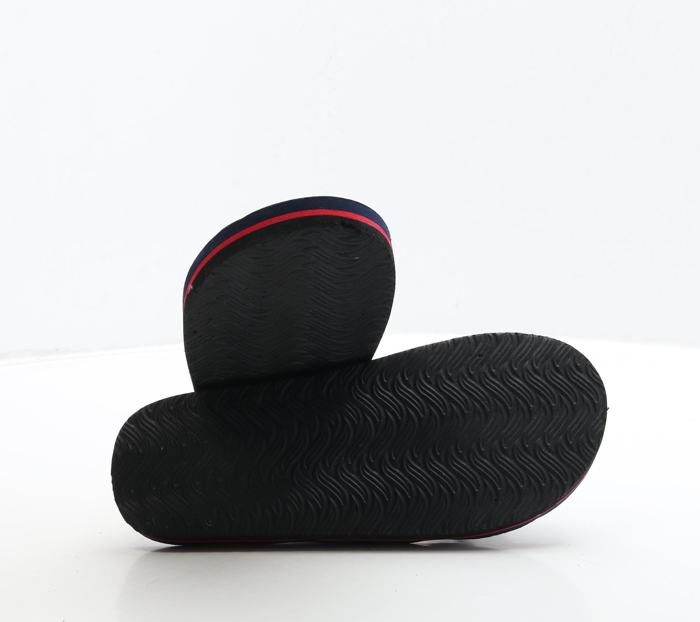 Preworn Boys Blue Striped Fabric Slip On Sandal UK 3