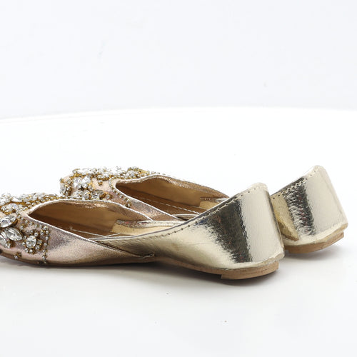 Preworn Womens Gold Polyester Flat UK 6