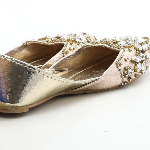 Preworn Womens Gold Polyester Flat UK 6