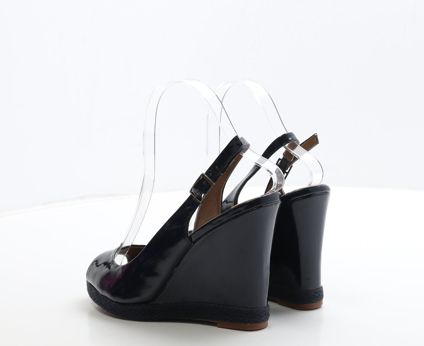 NEXT Womens Blue Patent Leather Slingback Heel UK 5 38
