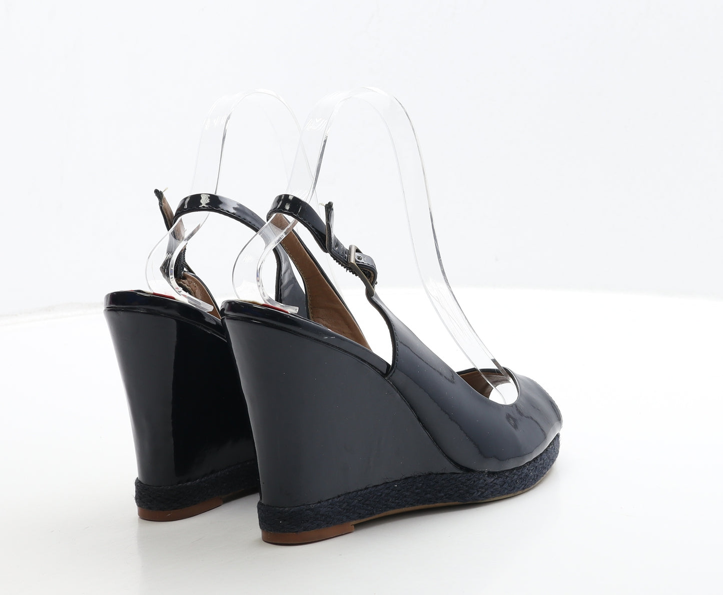 NEXT Womens Blue Patent Leather Slingback Heel UK 5 38
