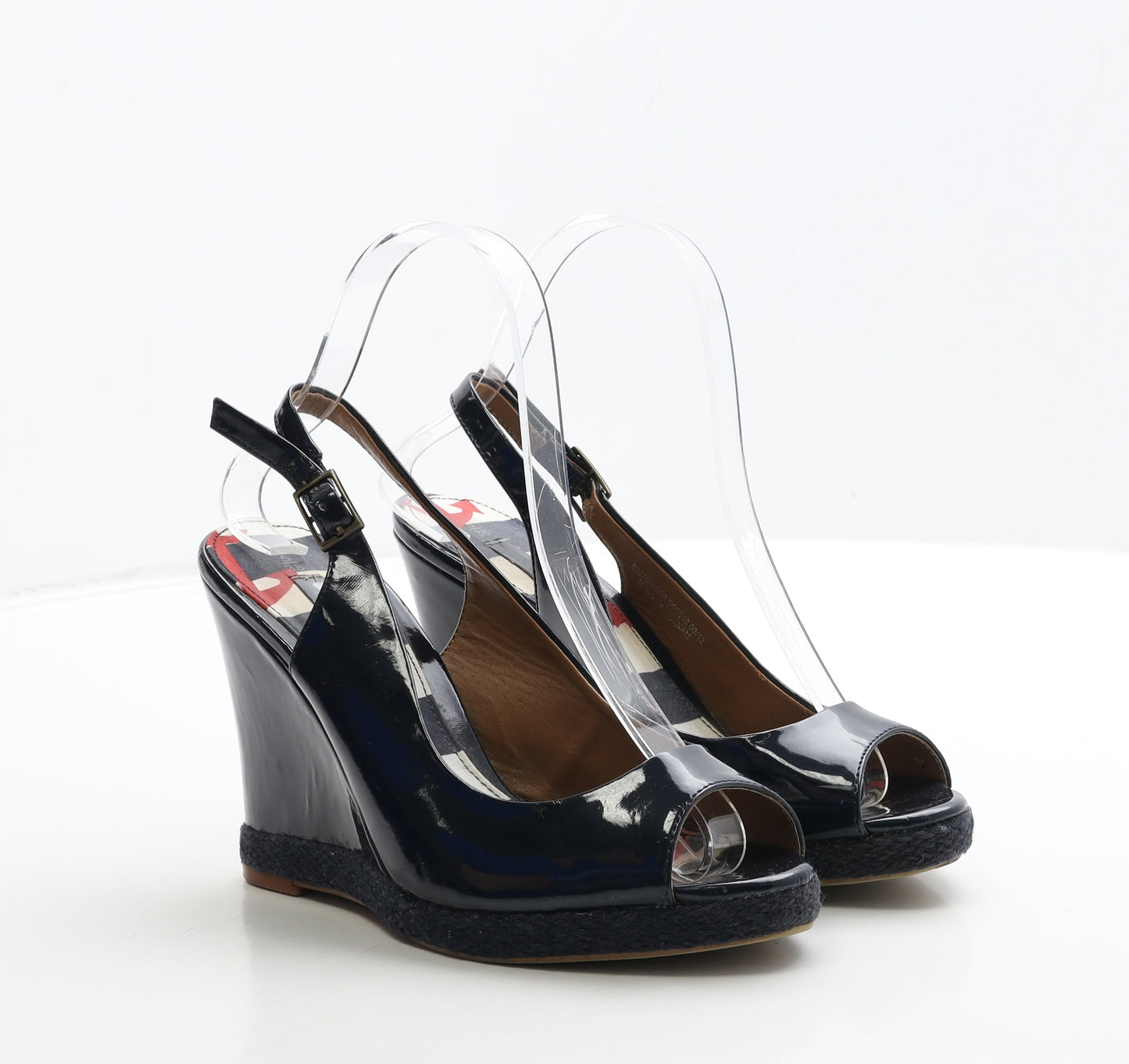 NEXT Womens Blue Patent Leather Slingback Heel UK 5 38
