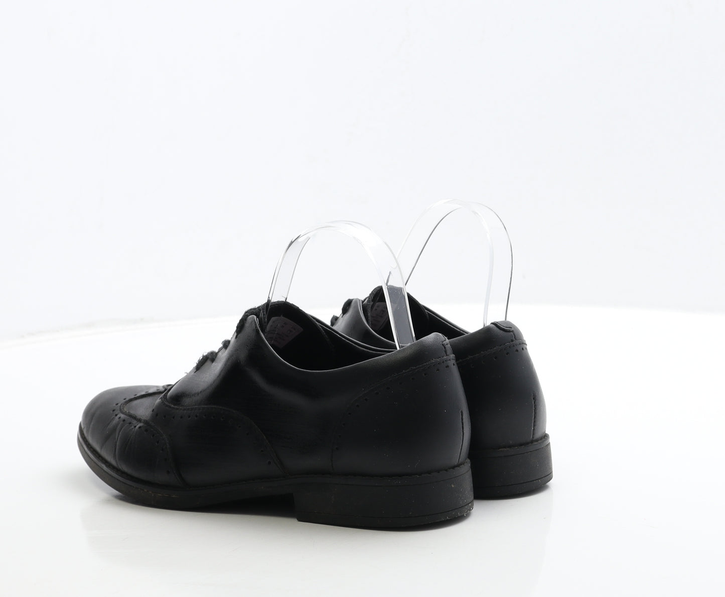 Clarks Girls Black Leather Brogue Casual UK 5.5 39