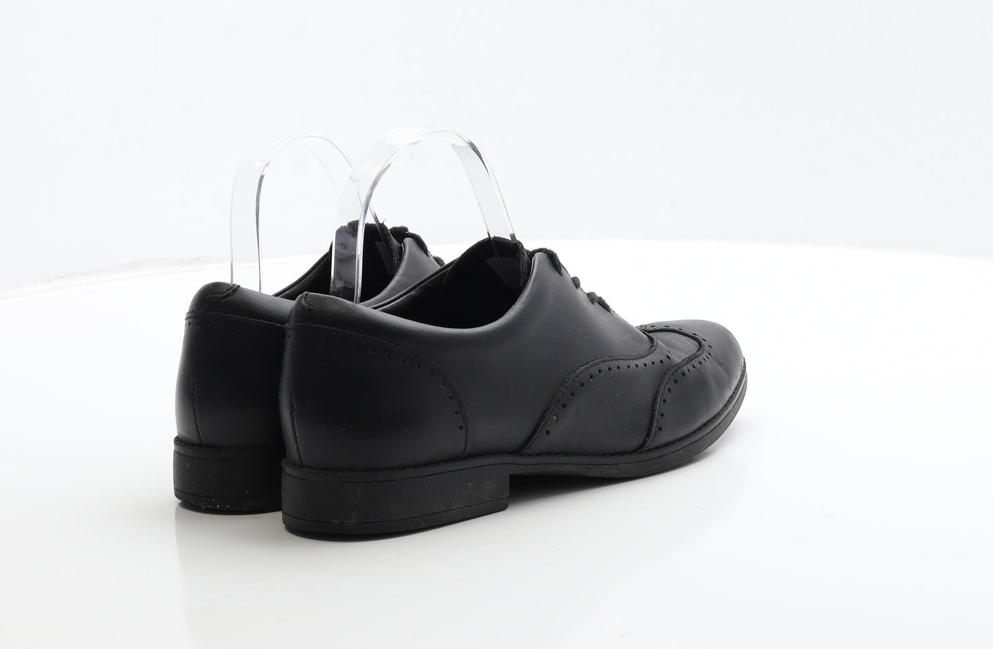 Clarks Girls Black Leather Brogue Casual UK 5.5 39