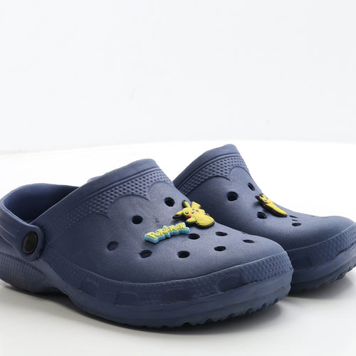 Preworn Boys Blue Rubber Clog Sandal UK 5 38 - Pokemon Charms