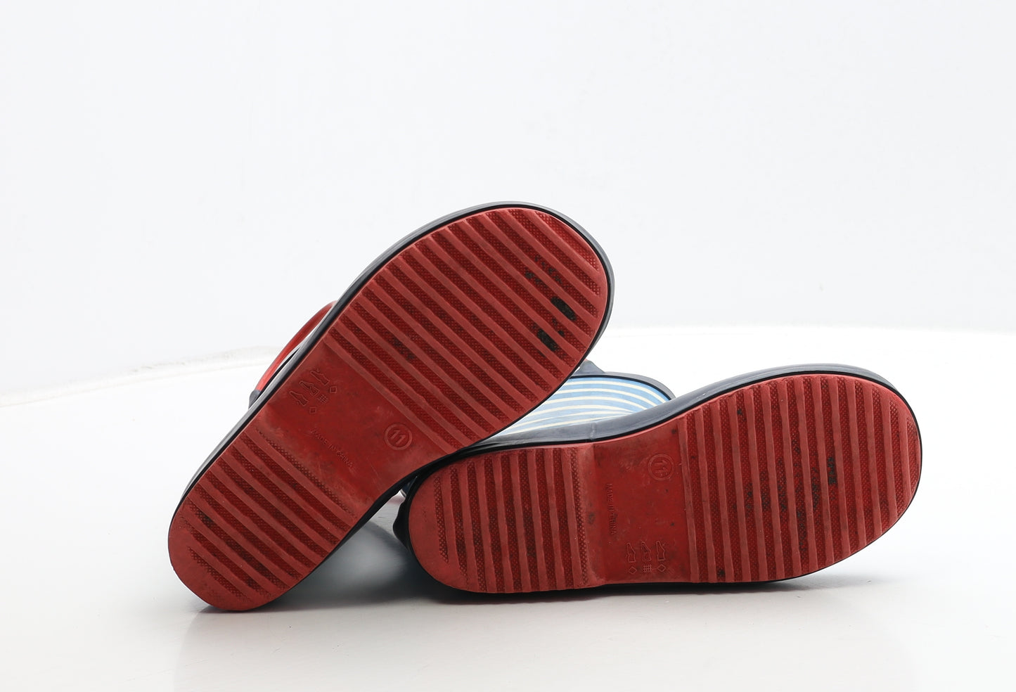 Marks and Spencer Boys Blue Striped Rubber Wellies Boot UK 11 - Thomas The Tank