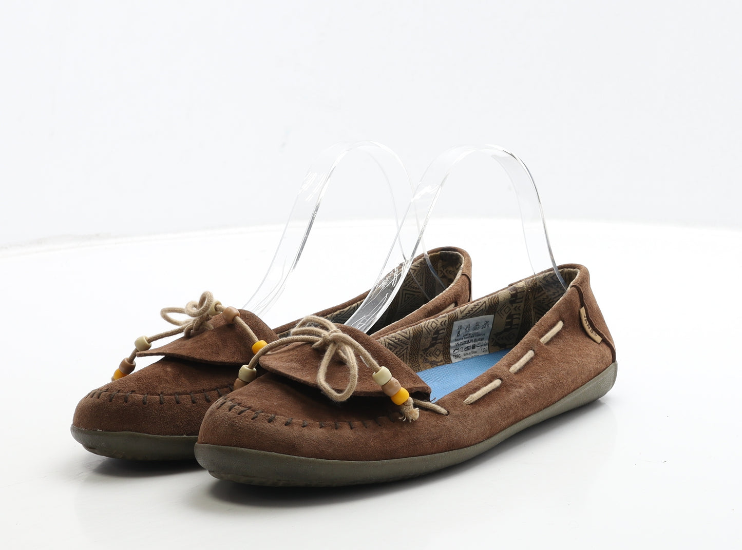 VANS Womens Brown Leather Moccasin Flat UK 5.5 38.5