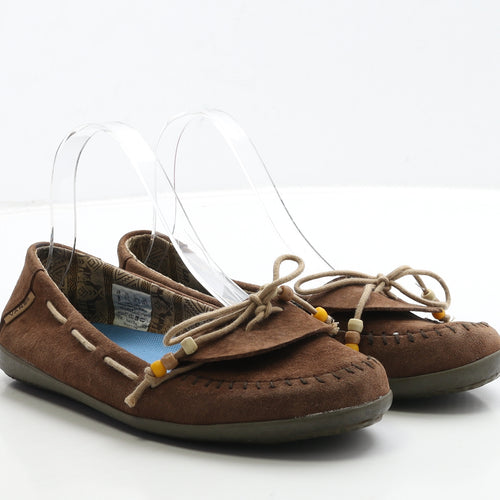 VANS Womens Brown Leather Moccasin Flat UK 5.5 38.5