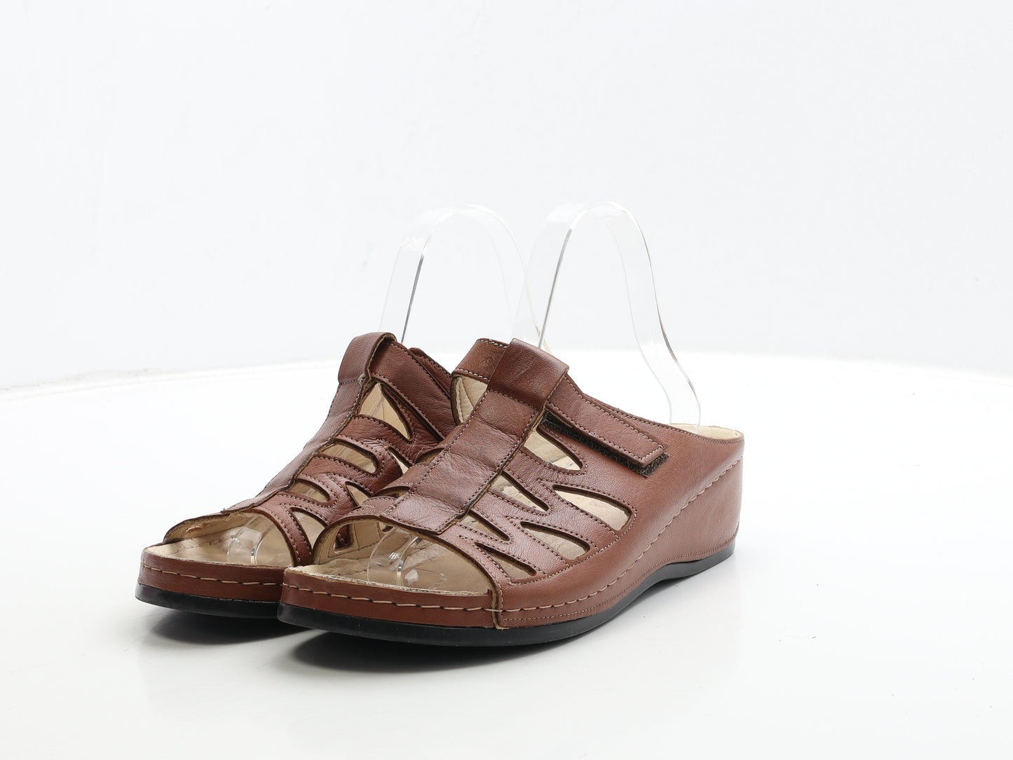 Pavers Womens Brown Leather Mule Heel UK 6 39
