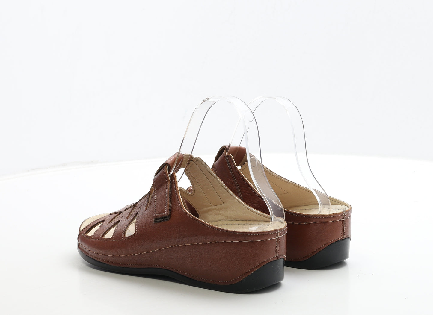 Pavers Womens Brown Leather Mule Heel UK 6 39