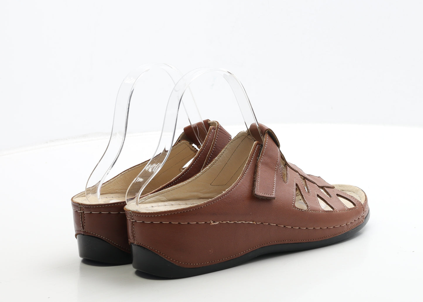 Pavers Womens Brown Leather Mule Heel UK 6 39