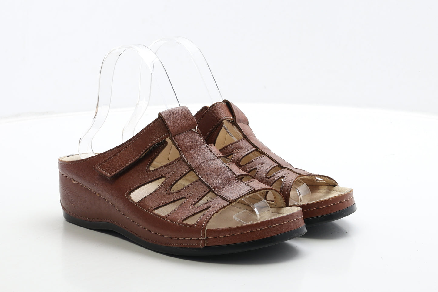 Pavers Womens Brown Leather Mule Heel UK 6 39