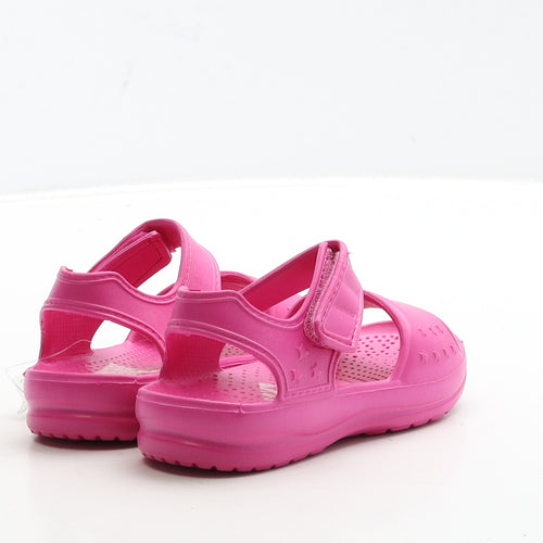 F&F Girls Pink Rubber Strappy Sandal UK 7 24 - Star Detail