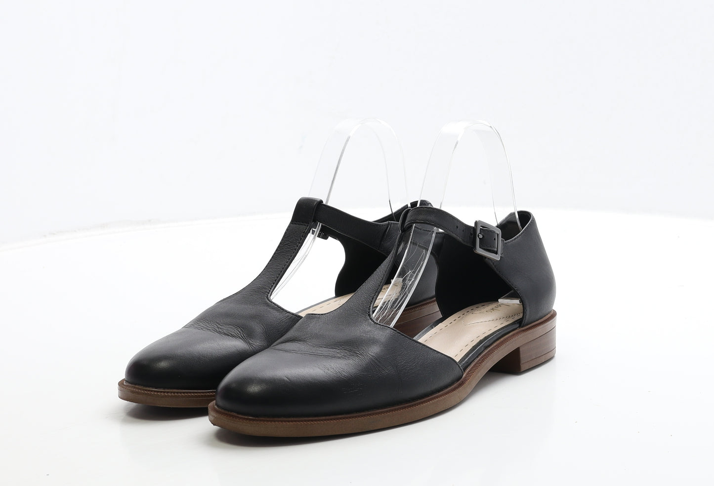 Clarks Womens Black Leather Mary Jane Flat UK 5.5 39