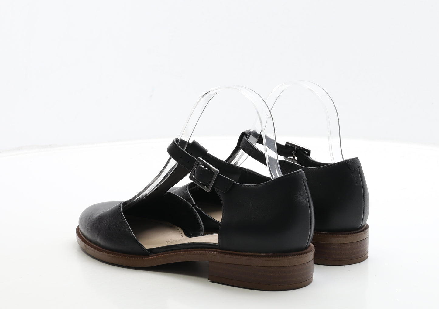 Clarks Womens Black Leather Mary Jane Flat UK 5.5 39