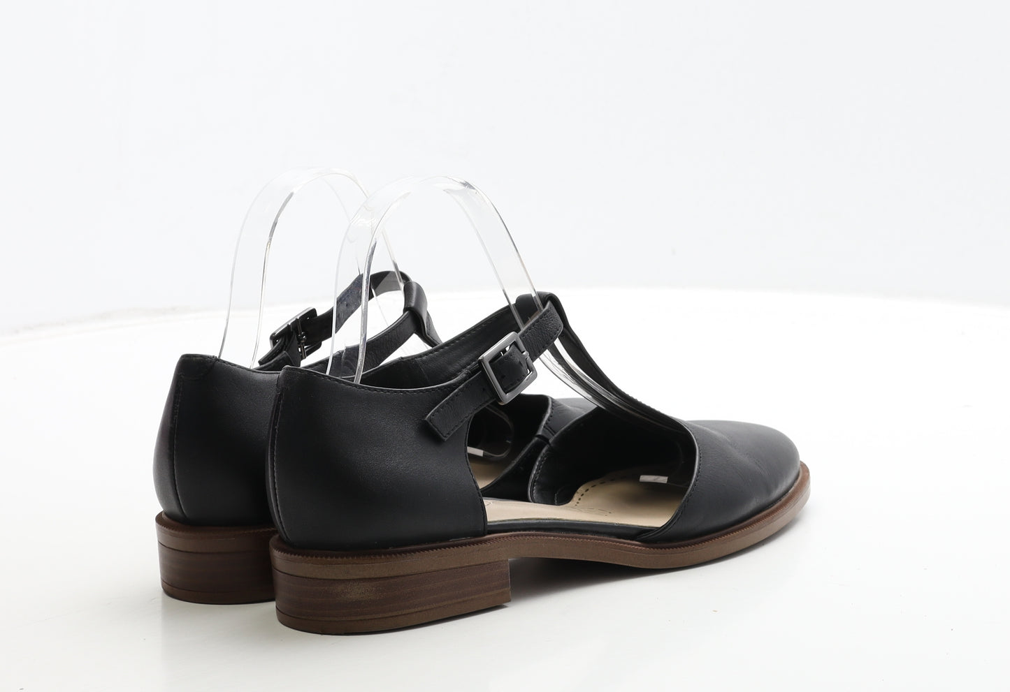 Clarks Womens Black Leather Mary Jane Flat UK 5.5 39