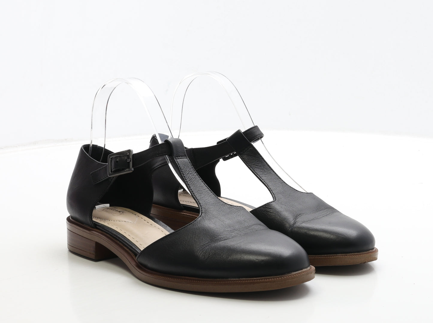 Clarks Womens Black Leather Mary Jane Flat UK 5.5 39