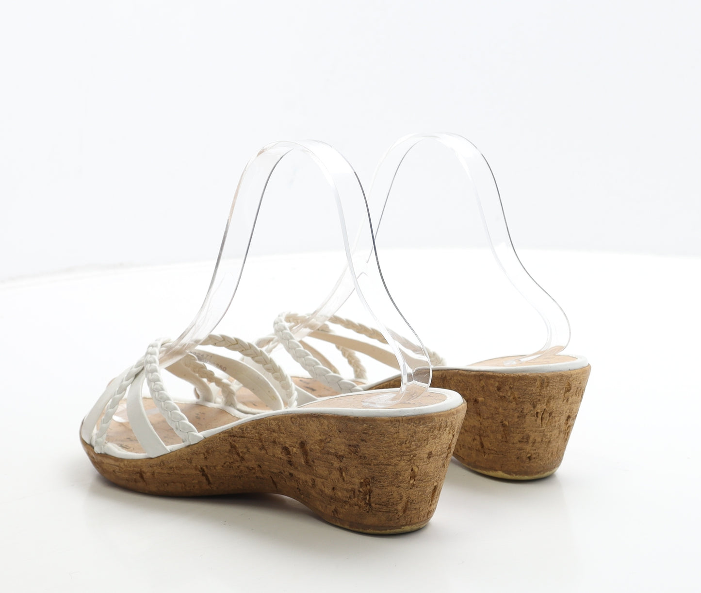 George Womens White Leather Mule Heel UK 6 39