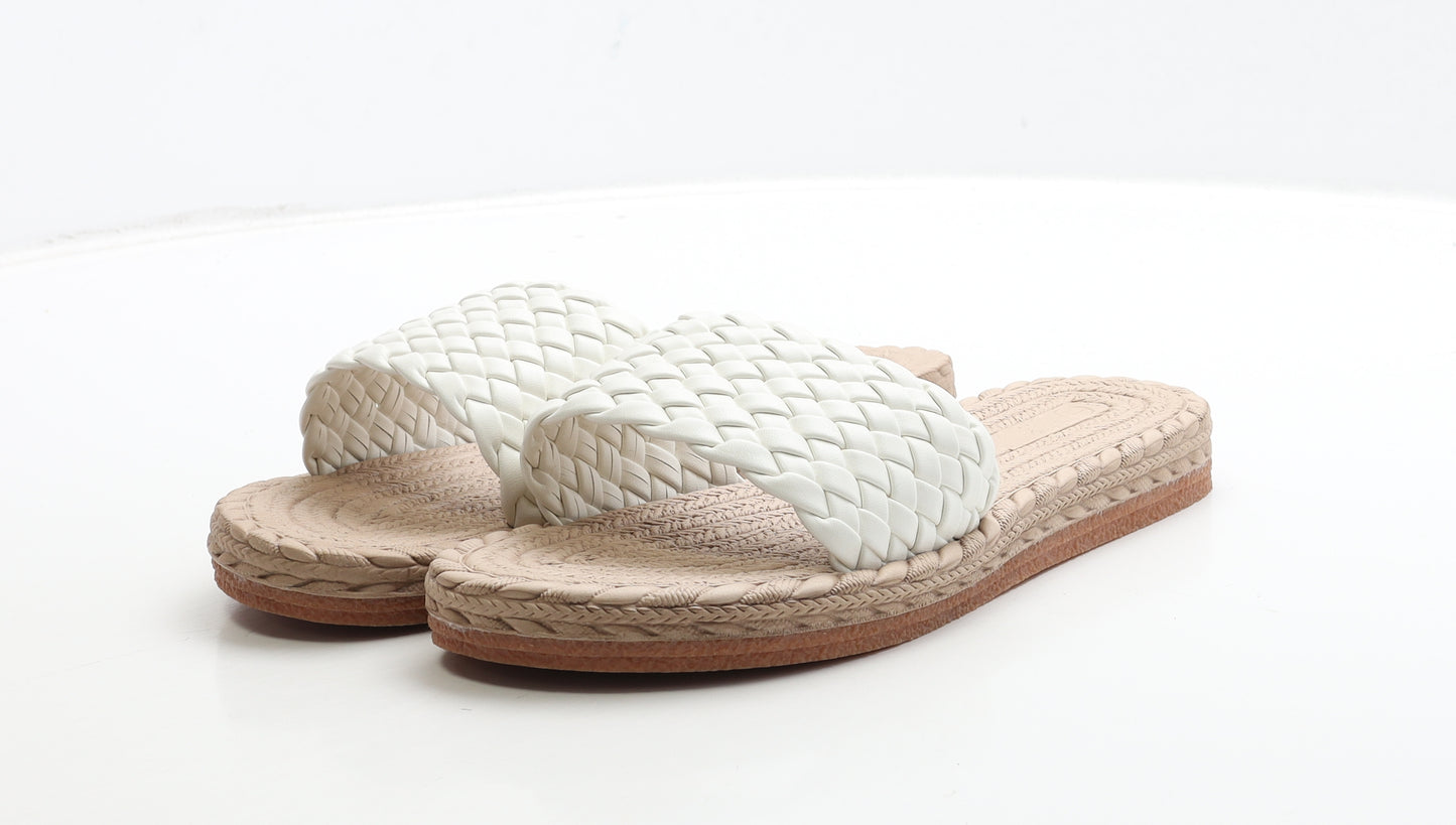 Preworn Womens White Polyester Slip On Sandal UK 7 41