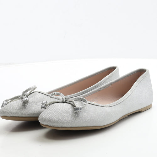 Primark Womens Silver Polyester Ballet Flat UK 7 40