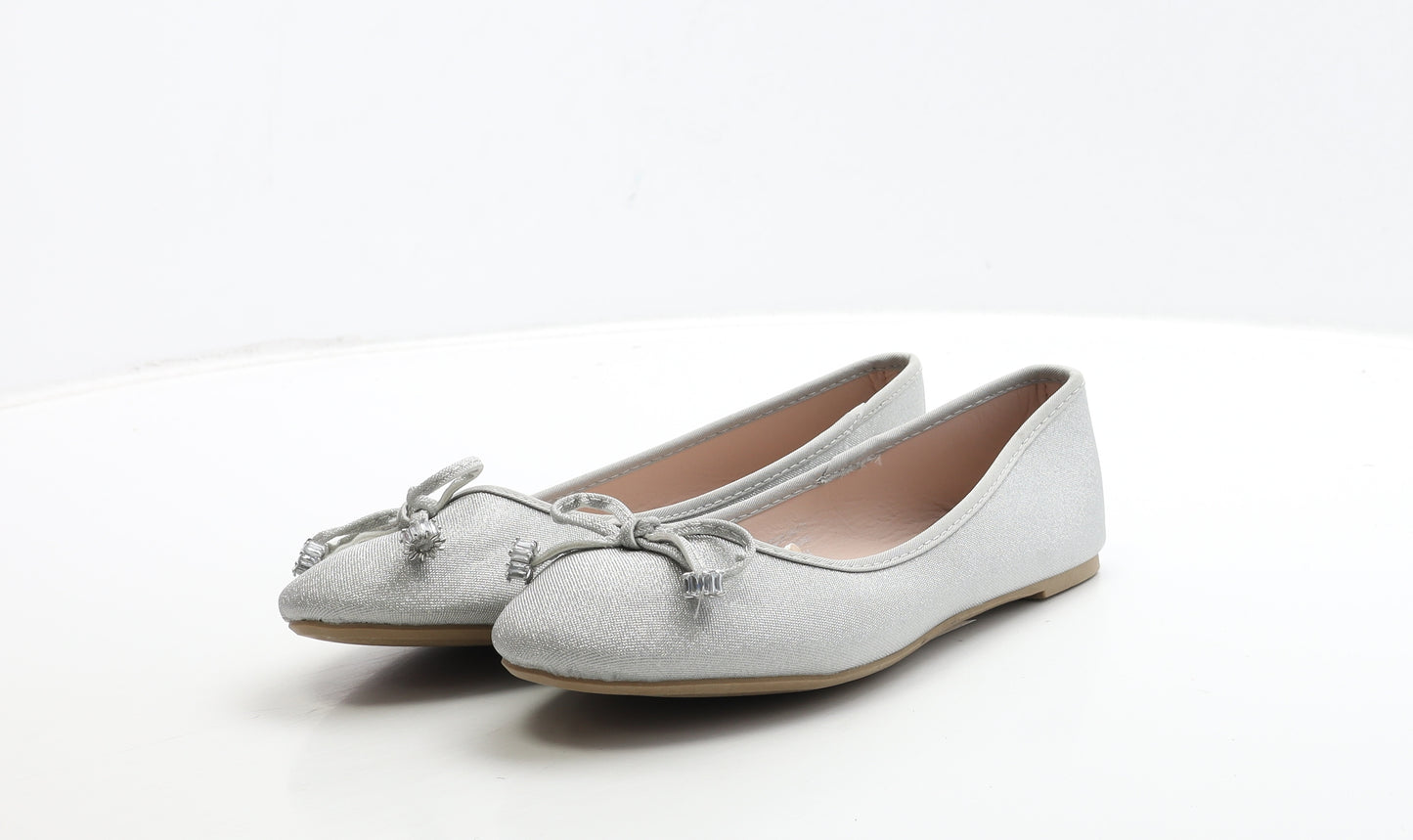 Primark Womens Silver Polyester Ballet Flat UK 7 40
