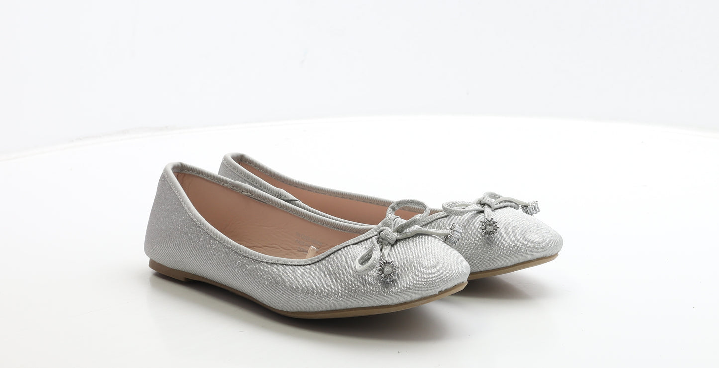 Primark Womens Silver Polyester Ballet Flat UK 7 40