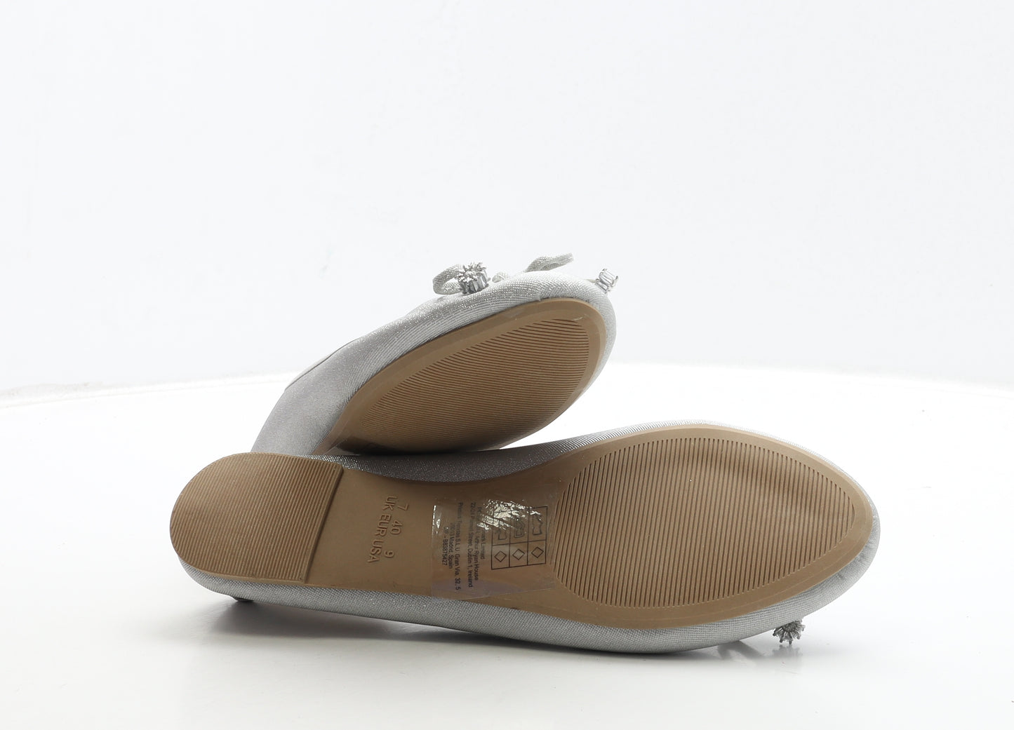 Primark Womens Silver Polyester Ballet Flat UK 7 40