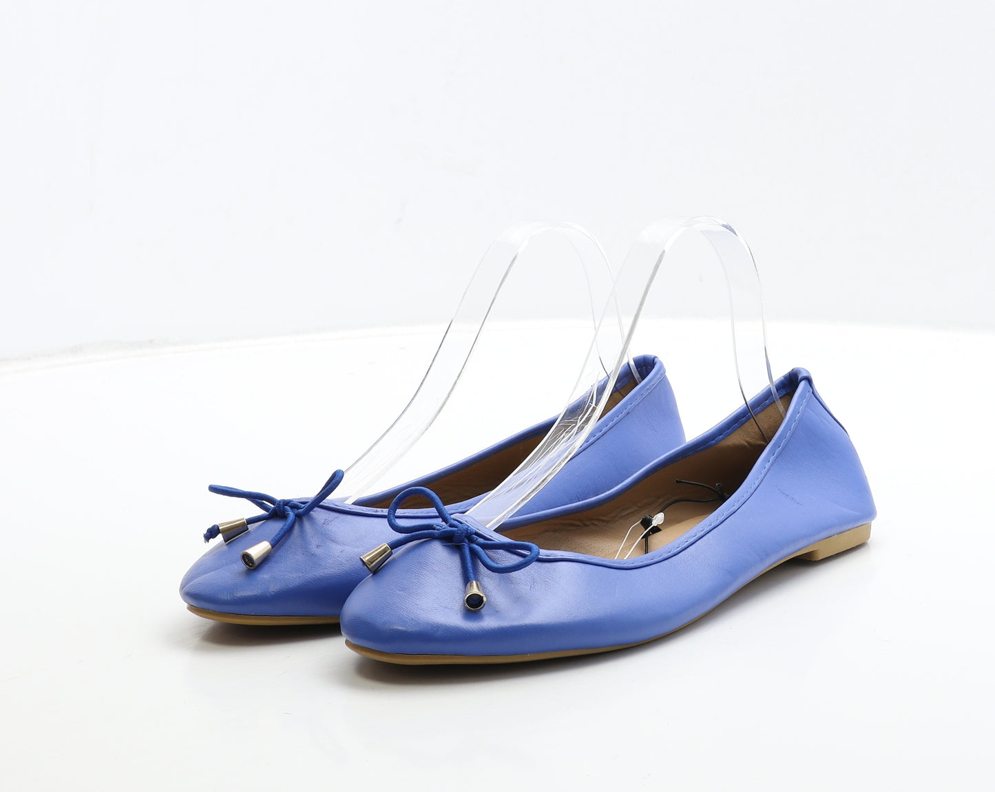PEP&CO Womens Blue Leather Ballet Flat UK 7 40