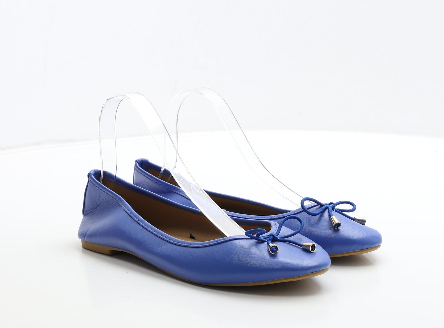 PEP&CO Womens Blue Leather Ballet Flat UK 7 40
