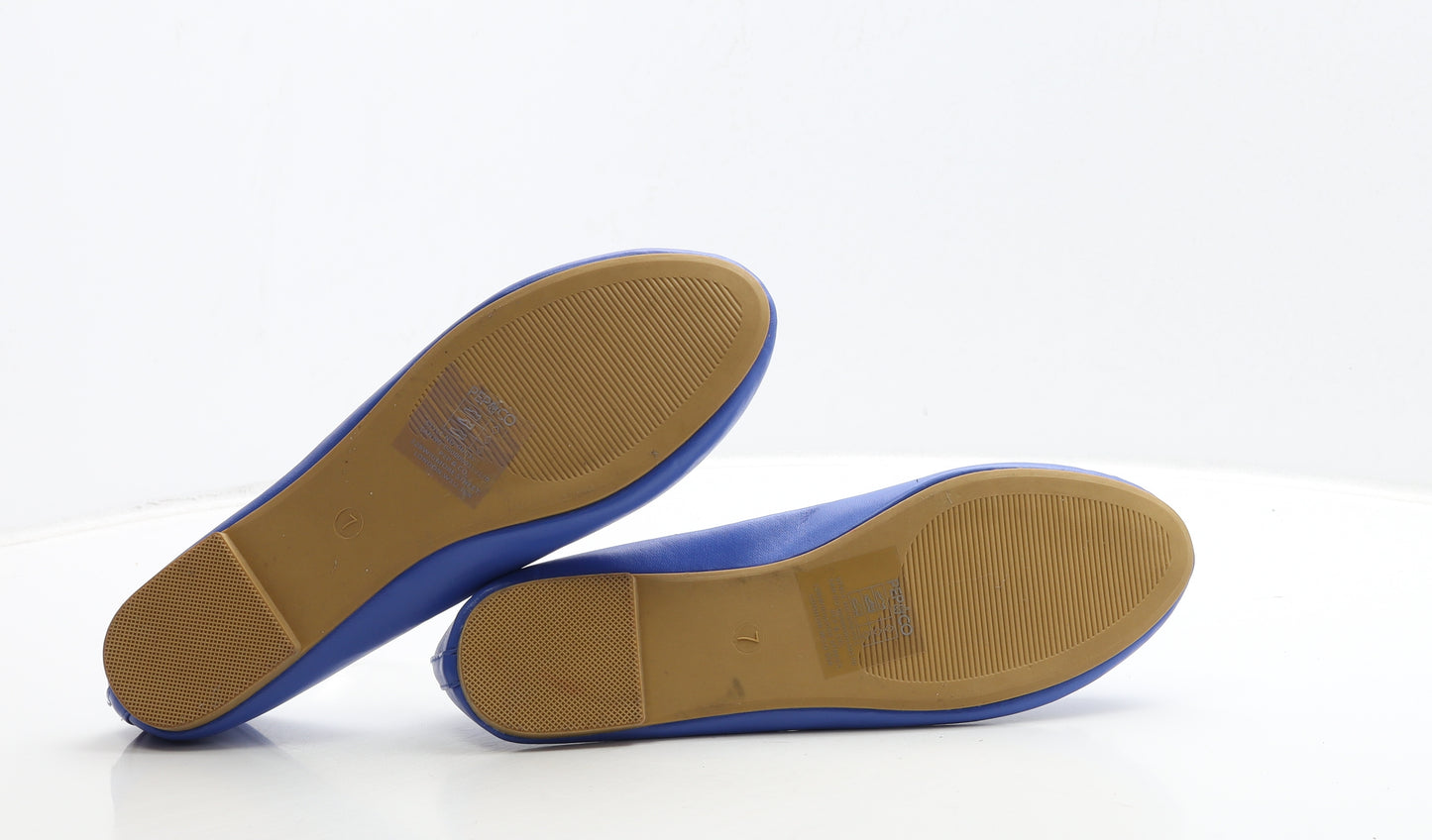 PEP&CO Womens Blue Leather Ballet Flat UK 7 40