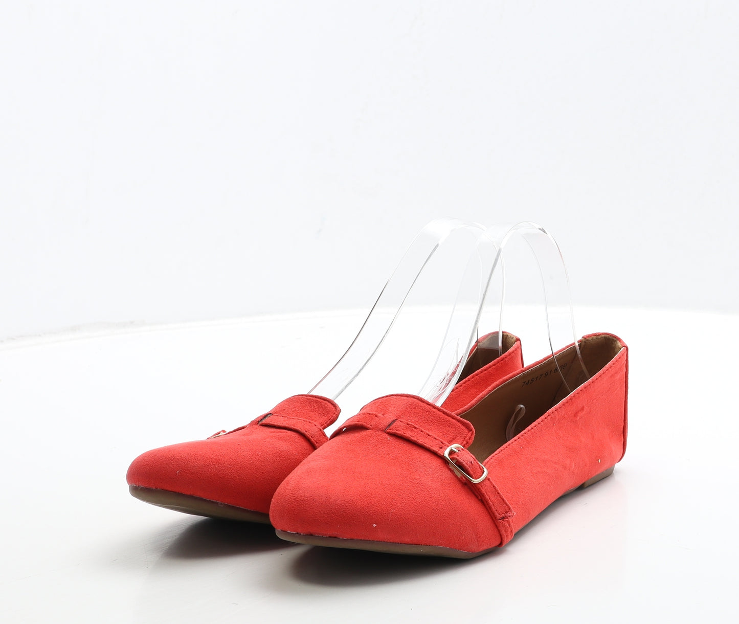 Sole Desire Womens Red Suede Flat UK 6 39 - Wide Fit