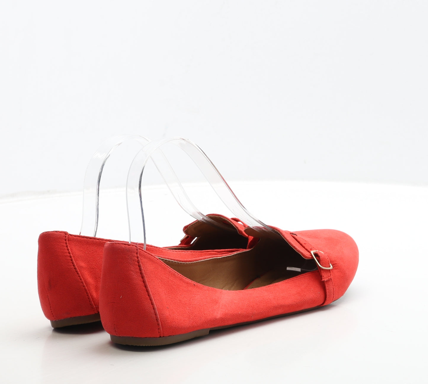 Sole Desire Womens Red Suede Flat UK 6 39 - Wide Fit