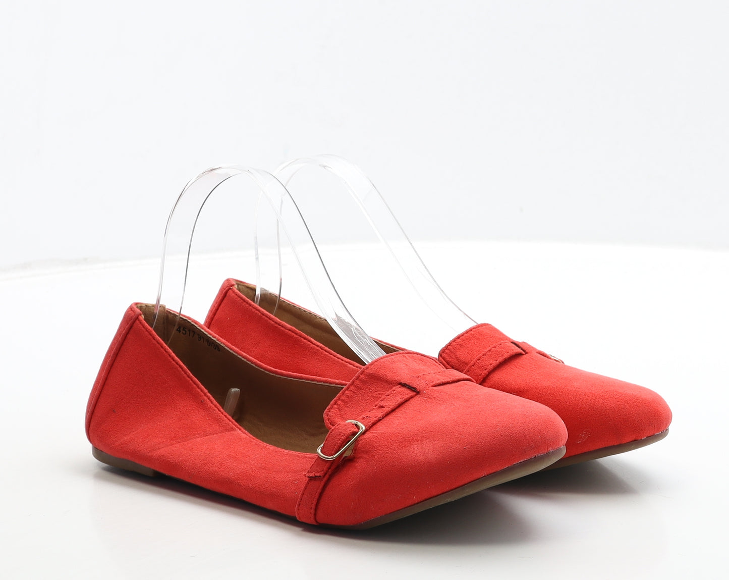 Sole Desire Womens Red Suede Flat UK 6 39 - Wide Fit
