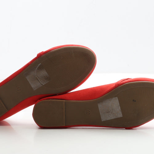 Sole Desire Womens Red Suede Flat UK 6 39 - Wide Fit