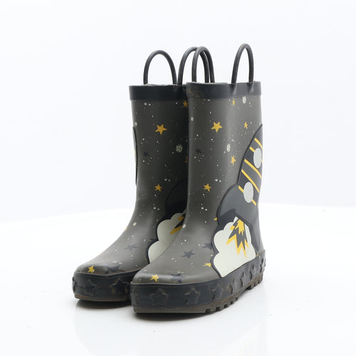 NEXT Boys Green Rubber Wellies Boot UK 11 - Rocket Wellies