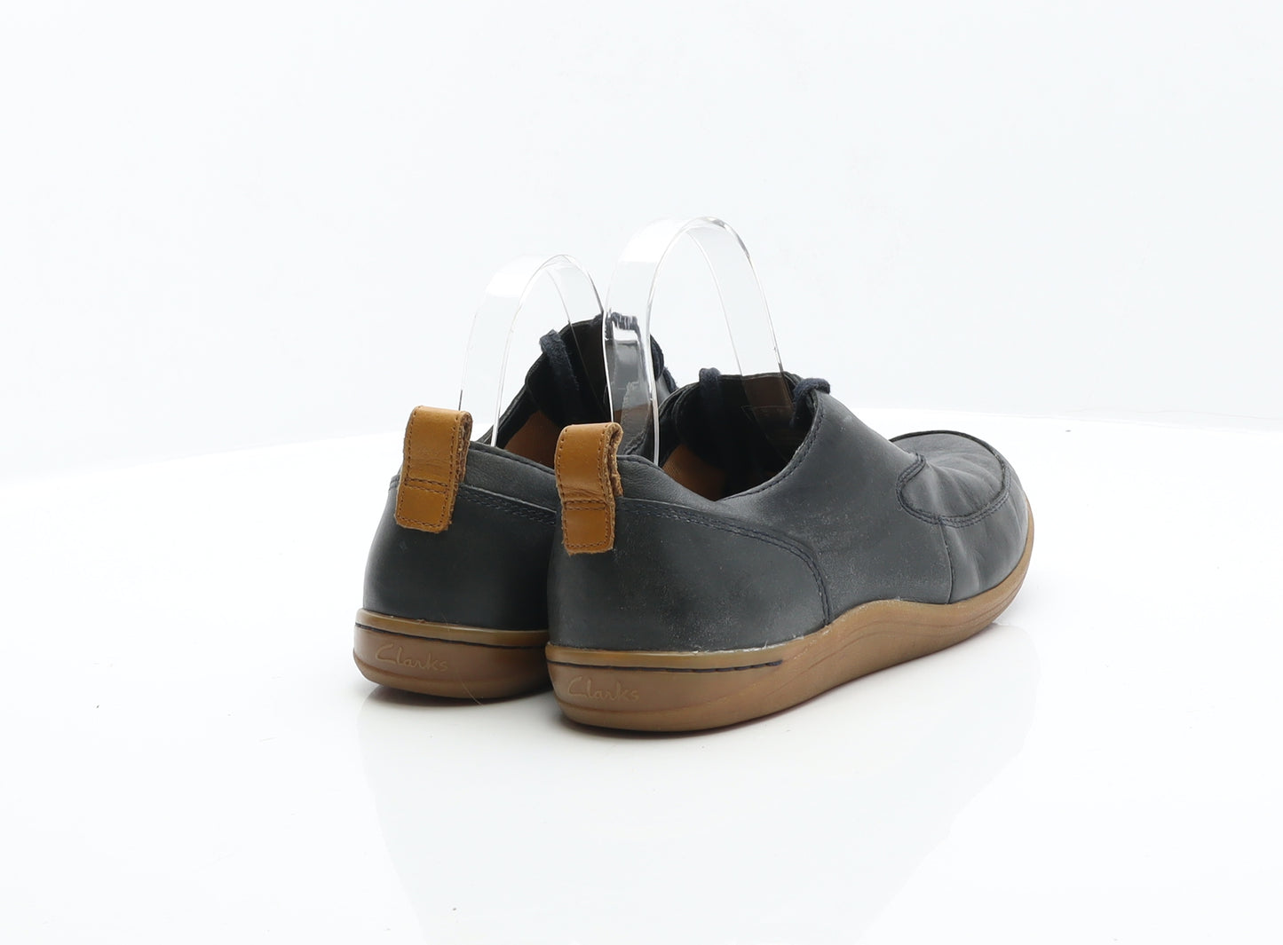 Clarks Mens Black Leather Trainer UK 7