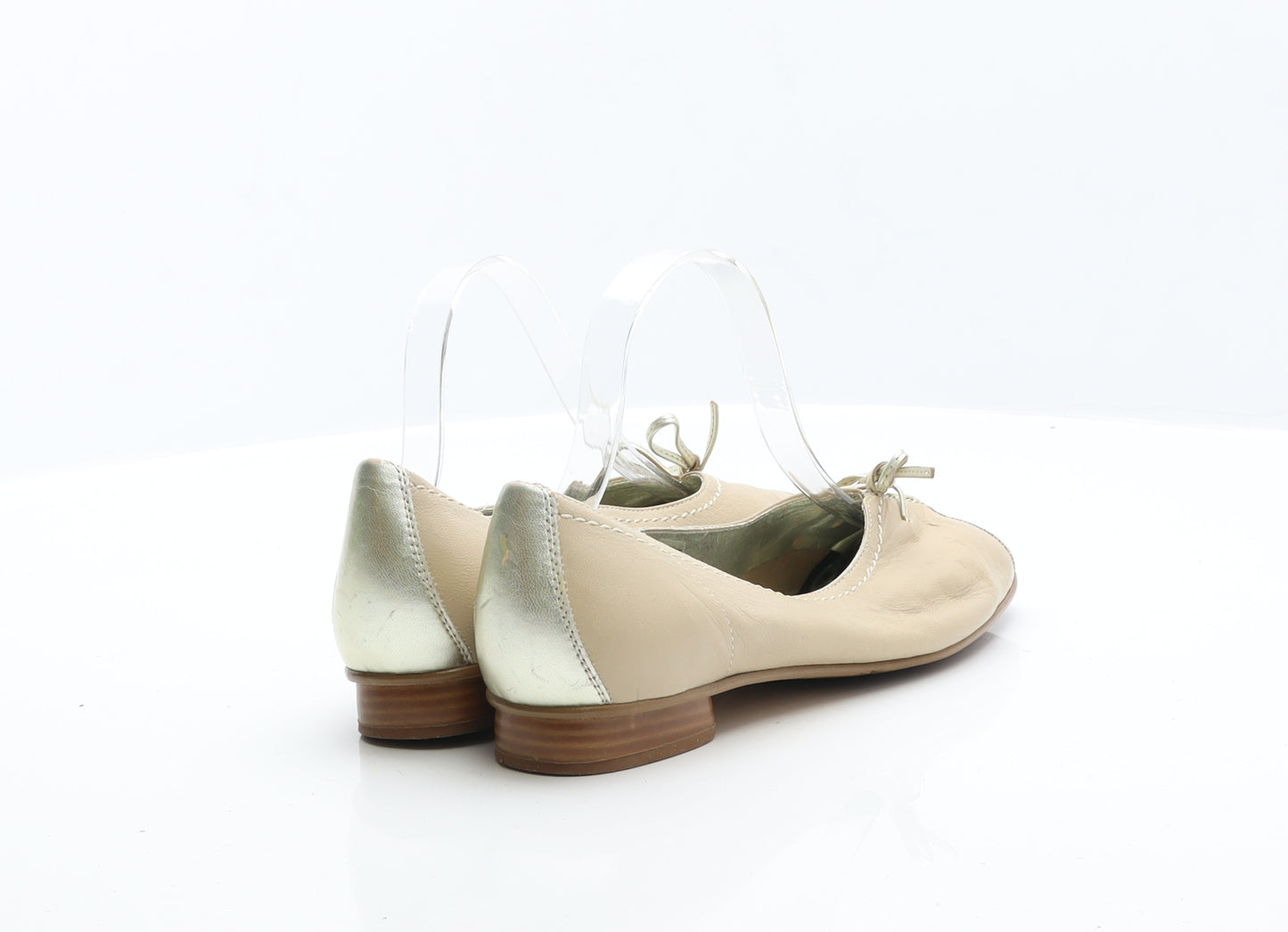 Hotter Womens Beige Leather Ballet Flat UK 7 41