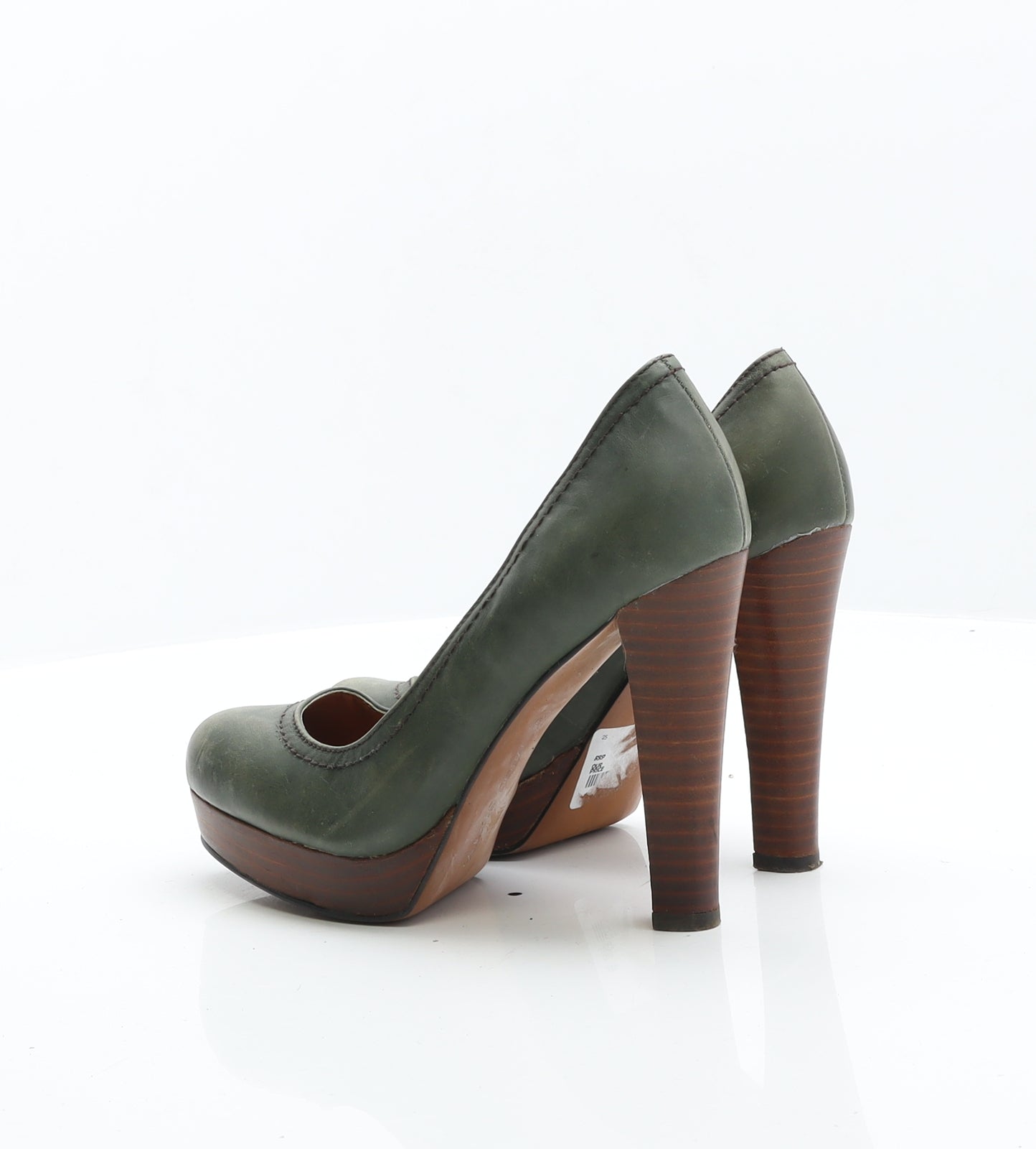 Miss Sixty Womens Green Leather Court Heel UK 4 37