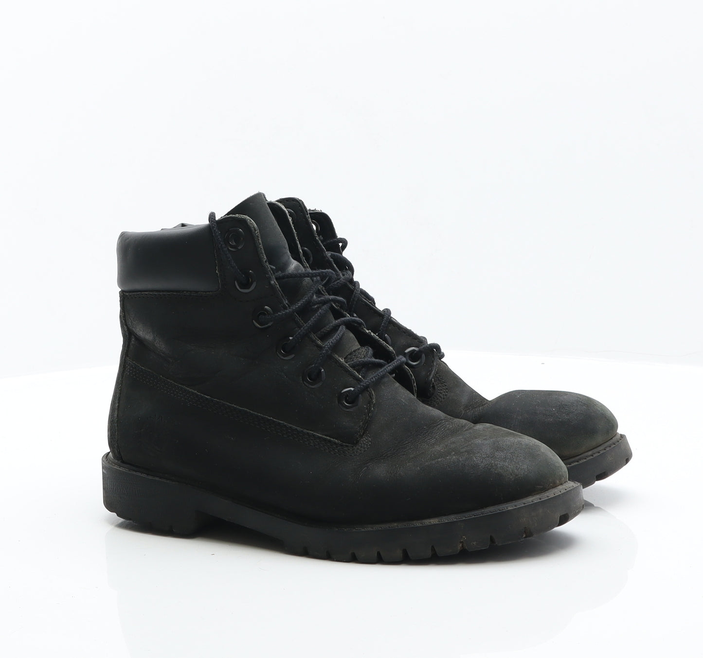 Timberland Womens Black Leather Combat Boot UK 5