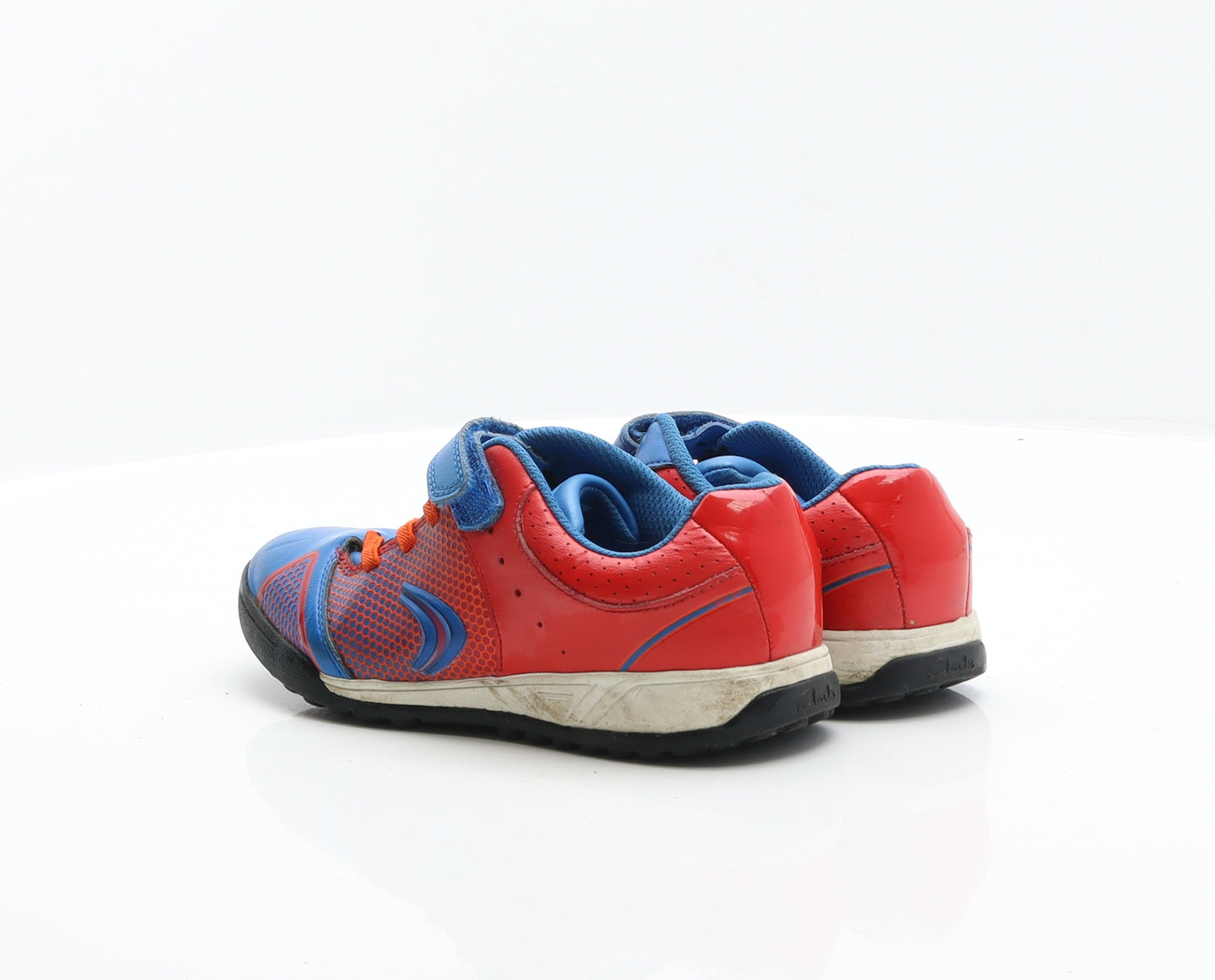 Clarks Boys Blue Leather Trainer UK 1