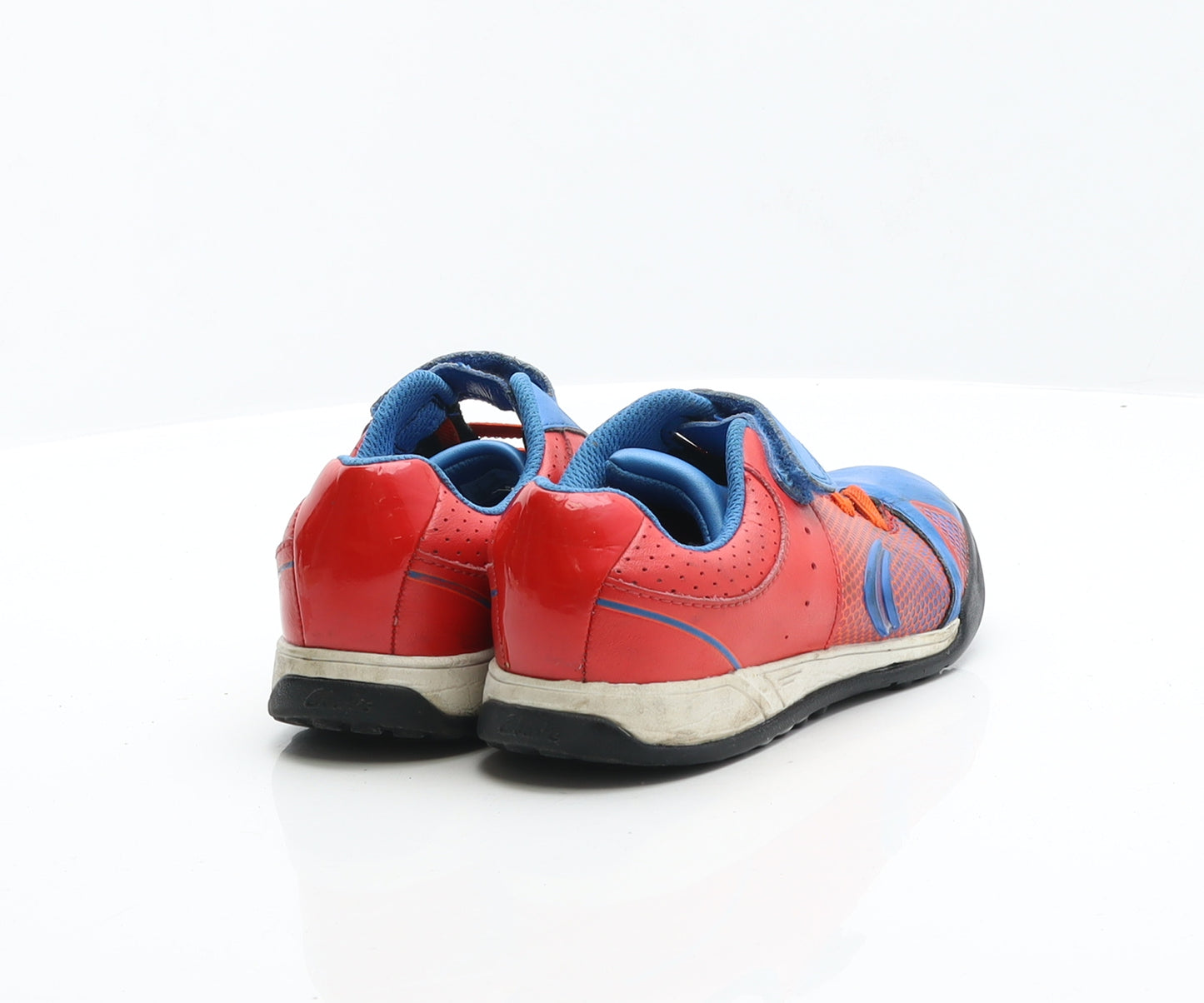 Clarks Boys Blue Leather Trainer UK 1