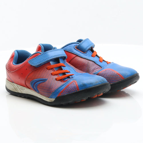 Clarks Boys Blue Leather Trainer UK 1