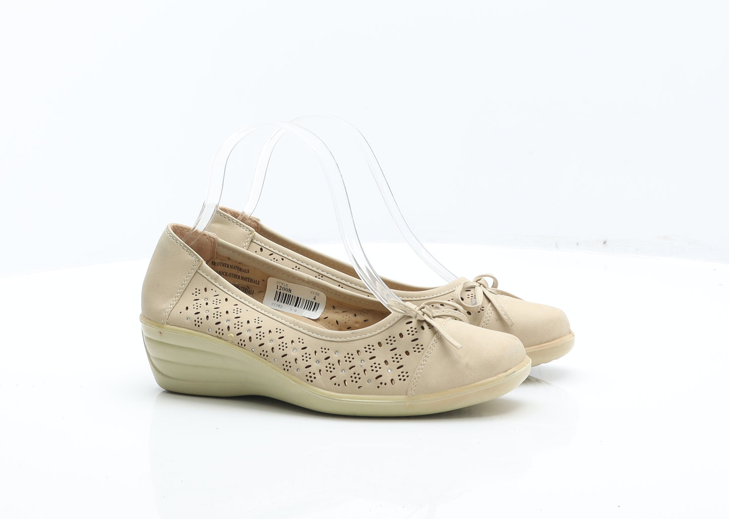 Softlites Womens Beige Leather Court Heel UK 4 37