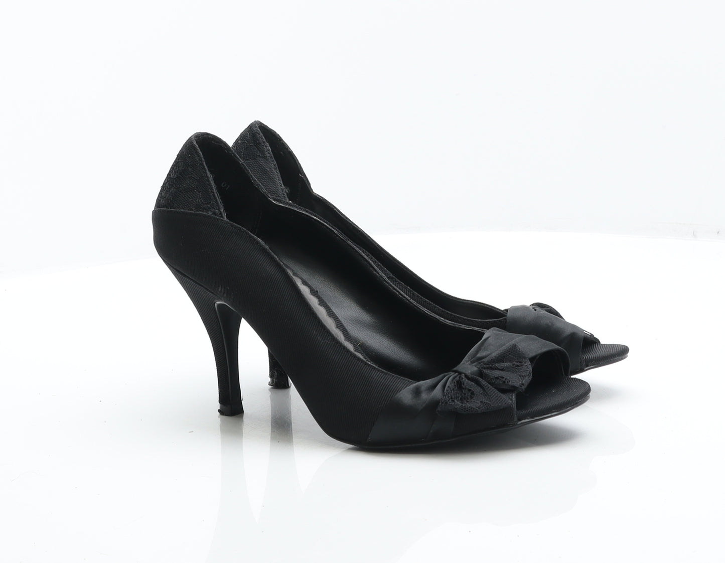 New Look Womens Black Fabric Court Heel UK 6 39