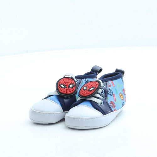Primark Boys Blue Geometric Polyester Sneaker Trainer UK 6-12 Months - Marvel