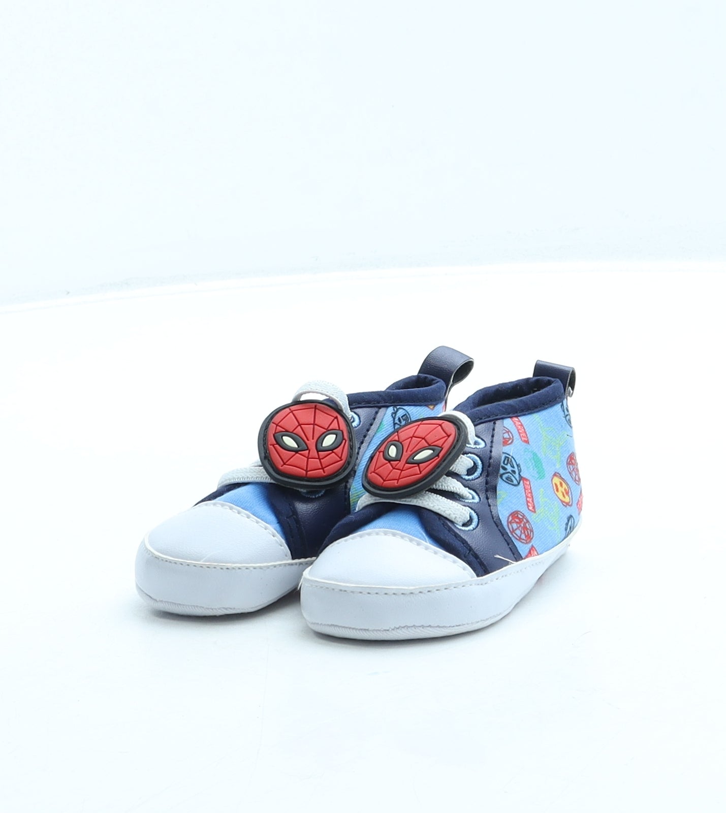 Primark Boys Blue Geometric Polyester Sneaker Trainer UK 6-12 Months - Marvel