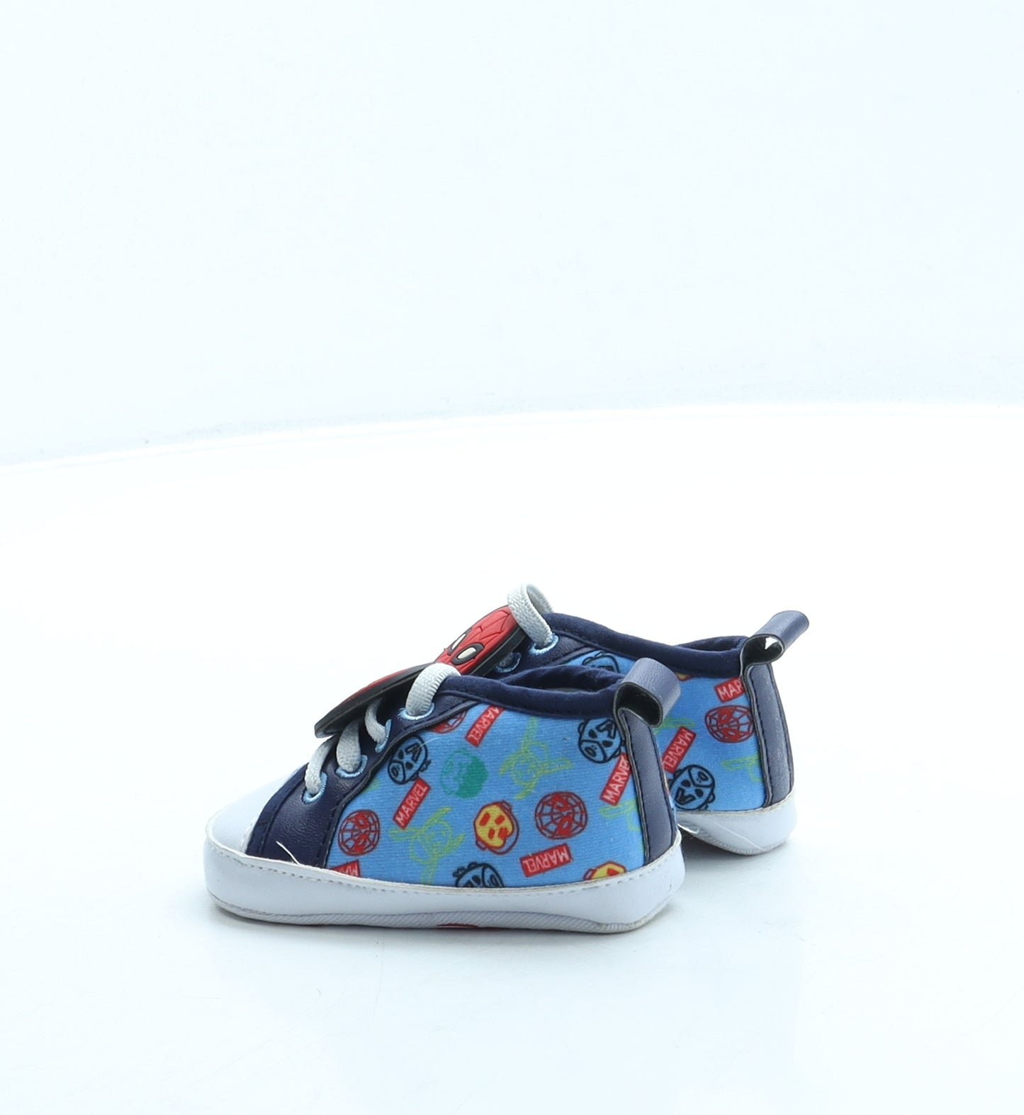 Primark Boys Blue Geometric Polyester Sneaker Trainer UK 6-12 Months - Marvel